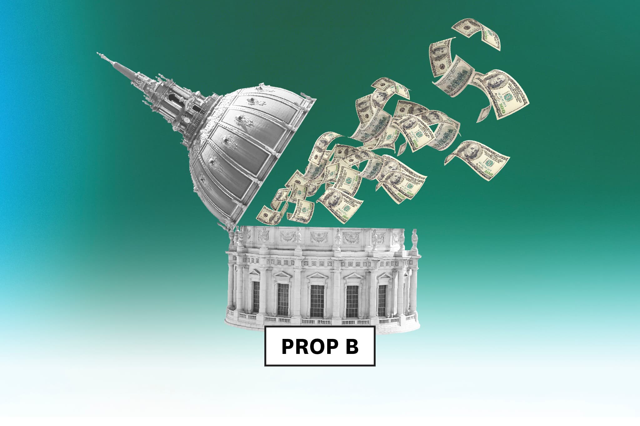 San Francisco Chronicle illustration for its No on Prop B editorial